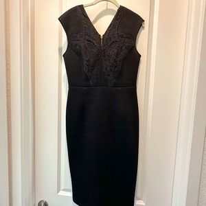 Black Ted Baker Lace Detail Dress - Size Ted 3